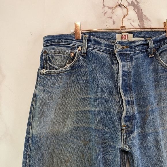 Vintage Levis Jeans Mens 38 X 30 501 XX  Vintage Y2K Denim Rigid Button Fly - Picture 2 of 15